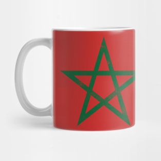 Morocco / Vintage Look Flag Star Design Mug